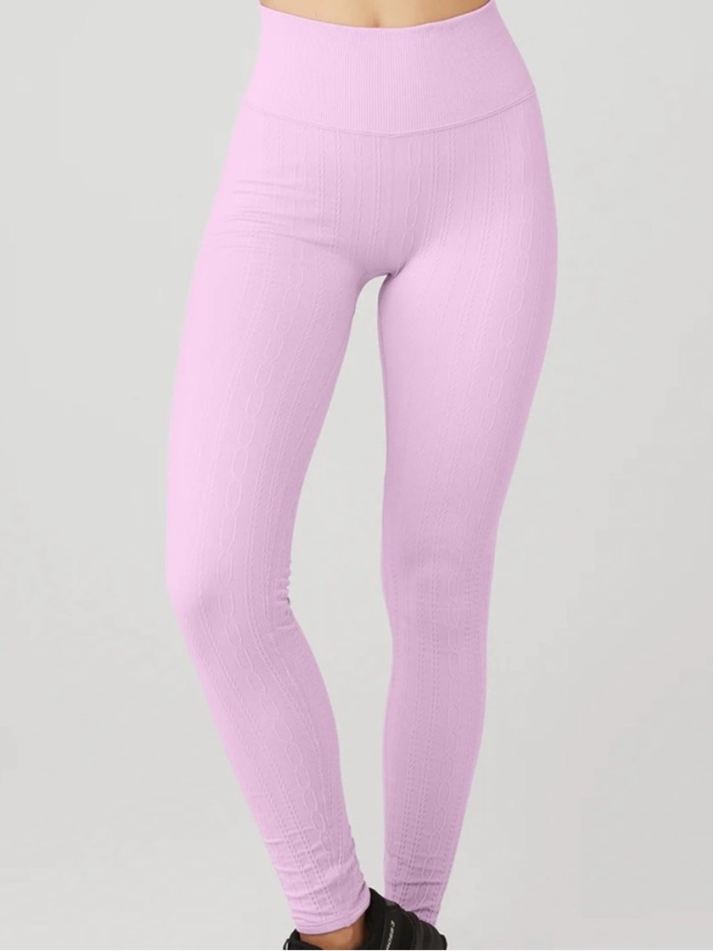 ALO Seamless Cable Knit Legging Sugarplum Pink Womens Size XS